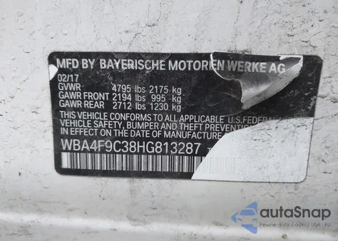 2017 BMW 430I Gran Coupe xDrive from USA, damaged, VIN WBA4F9C38HG813287